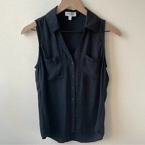 Express Women's Black Sleeveless Portofino Shirt